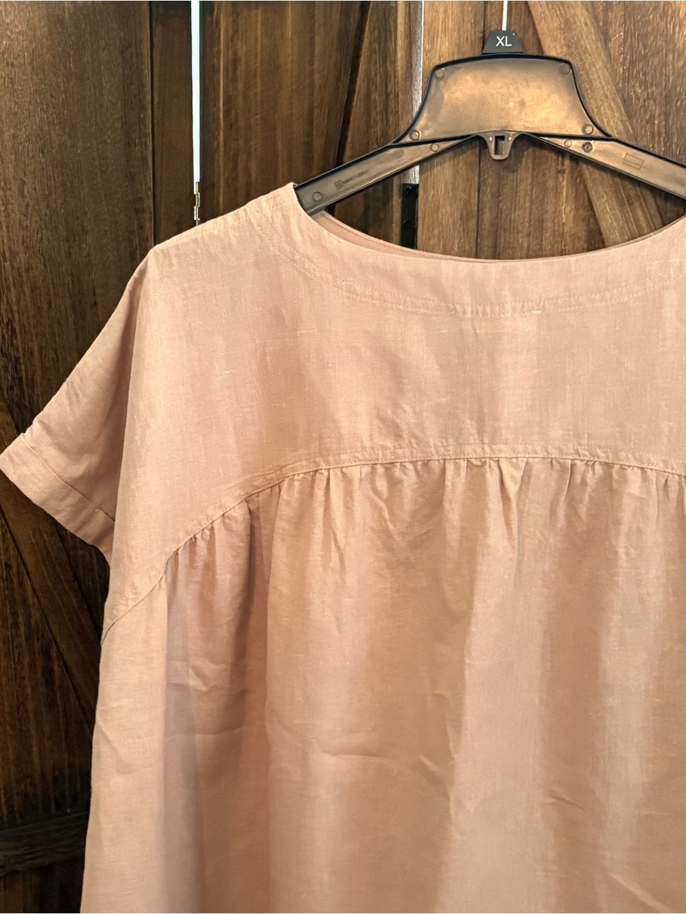 Grade & Gather Short Sleeve Mini Dress in Taupe; Large - Picture 9 of 14